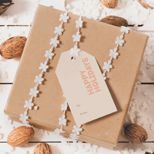 Prettige feestdagen Vet Modern Cadeaulabel