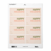 Prettige feestdagen Vet Modern Coral Etiket (Full Sheet)