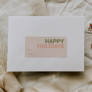 Prettige feestdagen Vet Modern Coral Etiket