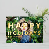 Prettige feestdagen Vet Moderne Typografie Foto (Staand Voorkant)