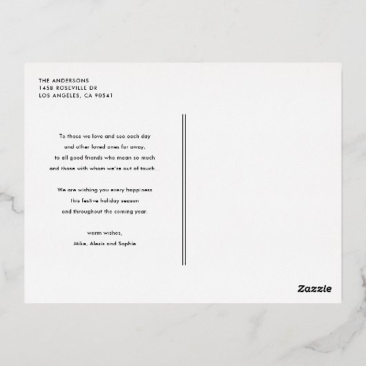 Prettige feestdagen Vet Moderne Typografie Zwart (Achterkant)