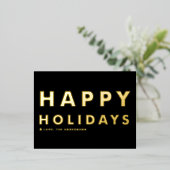 Prettige feestdagen Vet Moderne Typografie Zwart (Staand Voorkant)