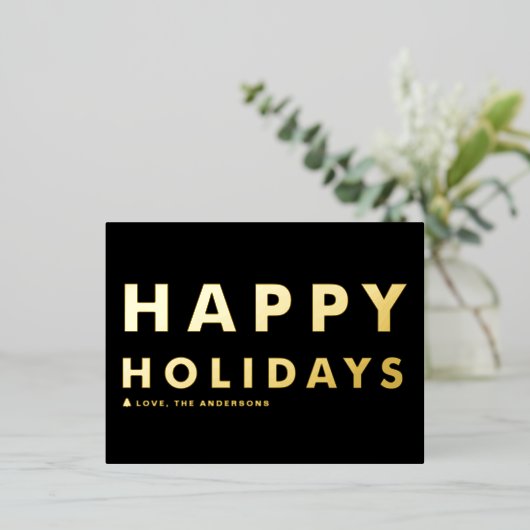 Prettige feestdagen Vet Moderne Typografie Zwart (Staand Voorkant)