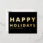 Prettige feestdagen Vet Moderne Typografie Zwart (Voorkant / Achterkant)