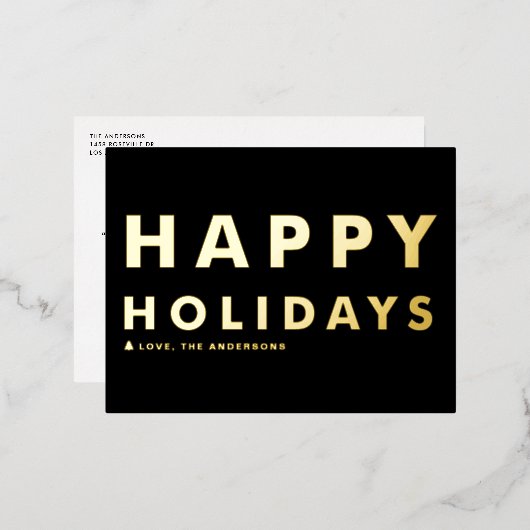 Prettige feestdagen Vet Moderne Typografie Zwart (Voorkant / Achterkant)