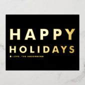 Prettige feestdagen Vet Moderne Typografie Zwart (Voorkant)