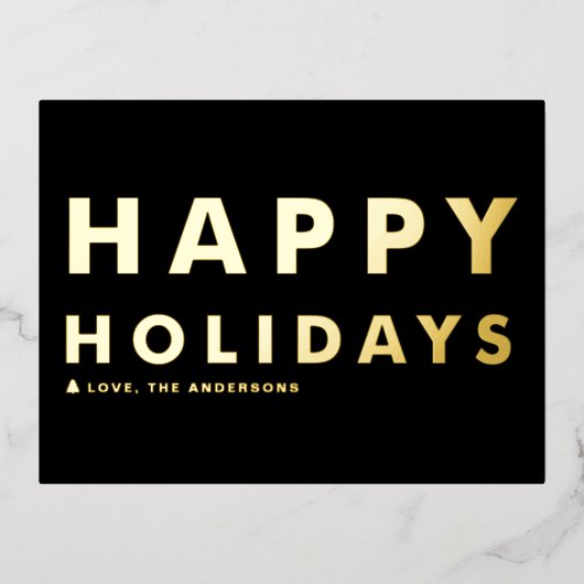 Prettige feestdagen Vet Moderne Typografie Zwart (Voorkant)