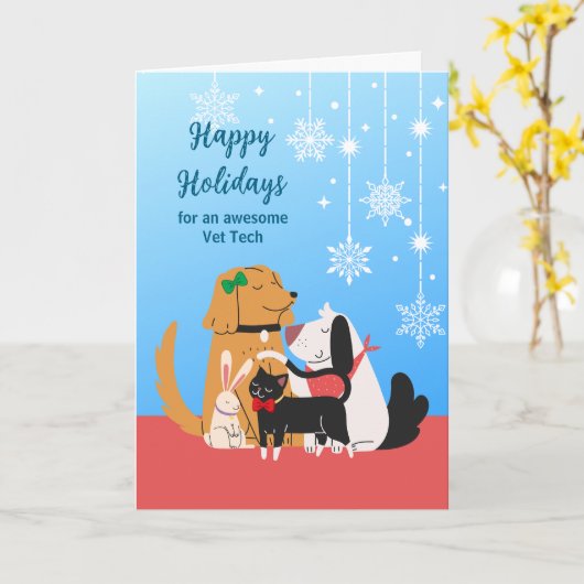 Prettige feestdagen Vet Tech Kaart (Gele Bloem)