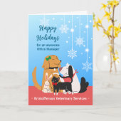 Prettige feestdagen Veterinair Bureau Manager Kaart (Gele Bloem)