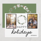 prettige feestdagen vette zwarte en witte doopvont feestdagenkaart (Voorkant / Achterkant)