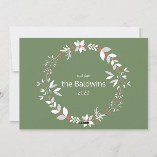 prettige feestdagen vette zwarte en witte doopvont feestdagenkaart (Achterkant)