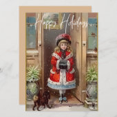 prettige feestdagen Victoriaans Wenskaart (Voorkant / Achterkant)