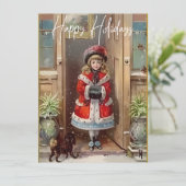 prettige feestdagen Victoriaans Wenskaart (Staand voorkant)