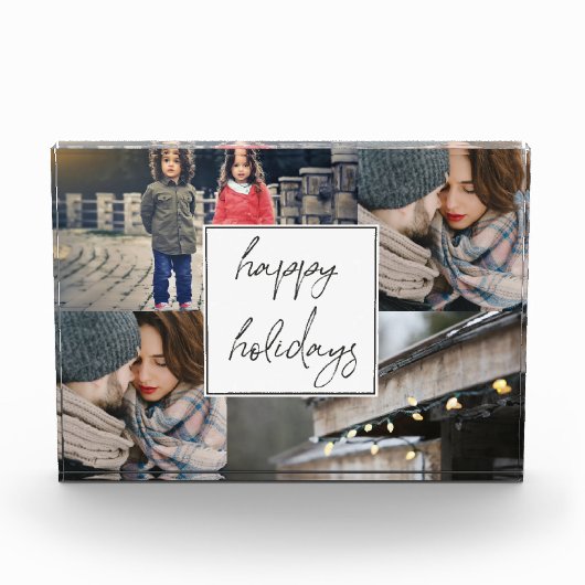 Prettige feestdagen Vier fotocollage Fotoblokken (Voorkant)