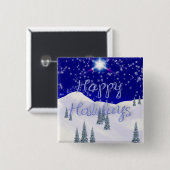 prettige feestdagen vierkante button 5,1 cm (Voorkant /achterkant)