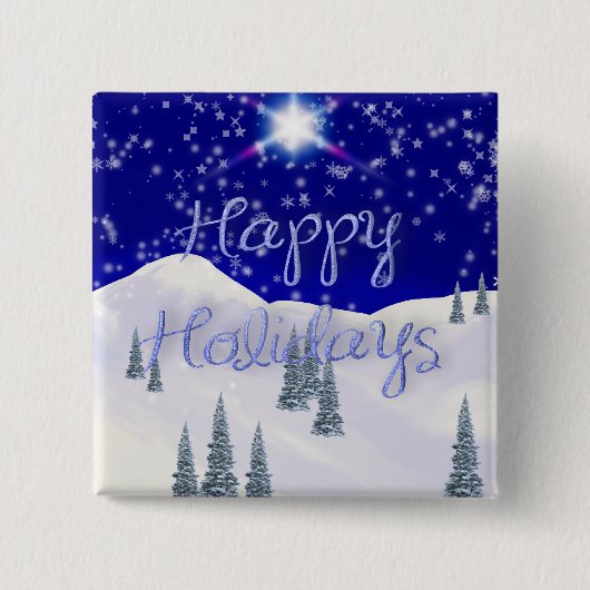 prettige feestdagen vierkante button 5,1 cm (Voorkant)