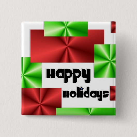 prettige feestdagen vierkante button 5,1 cm (Voorkant)