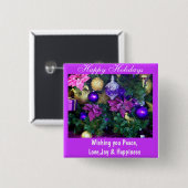 prettige feestdagen_ vierkante button 5,1 cm (Voorkant /achterkant)