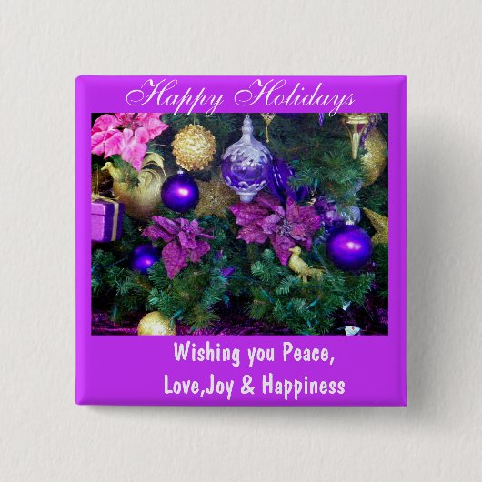 prettige feestdagen_ vierkante button 5,1 cm (Voorkant)