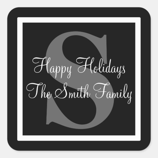 prettige feestdagen vierkante sticker (Voorkant)