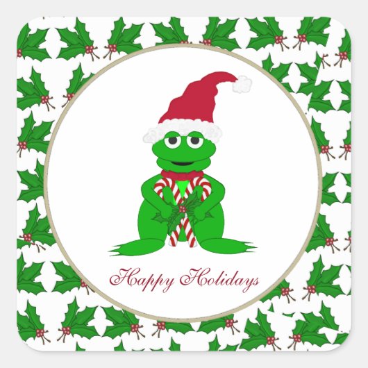 prettige feestdagen vierkante sticker (Voorkant)