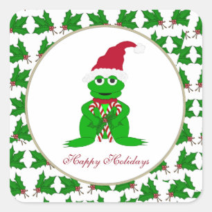 prettige feestdagen vierkante sticker