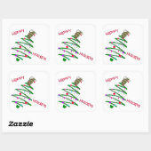 prettige feestdagen vierkante sticker (Vel)