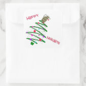 prettige feestdagen vierkante sticker (Tas)