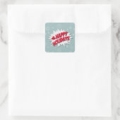 prettige feestdagen vierkante sticker (Tas)