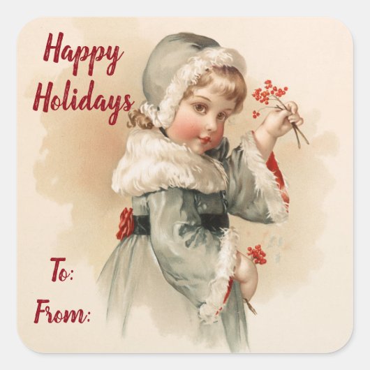 Prettige feestdagen Vierkante Sticker (Voorkant)