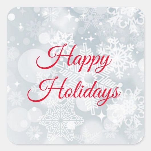 prettige feestdagen vierkante sticker (Voorkant)