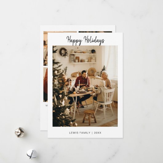 Prettige feestdagen Vijf foto's Kerstmis Feestdagenkaart (Voorkant / Achterkant in situ)