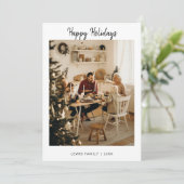 Prettige feestdagen Vijf foto's Kerstmis Feestdagenkaart (Staand voorkant)