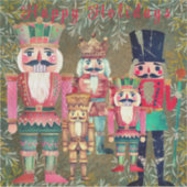 Prettige feestdagen Vijf notenkrakers Sticker (Voorkant)