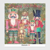 Prettige feestdagen Vijf notenkrakers Sticker (Vel)