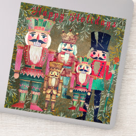 Prettige feestdagen Vijf notenkrakers Sticker