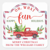 Prettige feestdagen Vintage Aangepast, Vierkante Sticker (Voorkant)