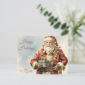 Prettige feestdagen Vintage Kerstmis Sinterklaas (Staand voorkant)