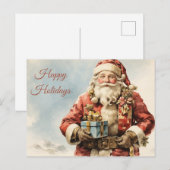 Prettige feestdagen Vintage Kerstmis Sinterklaas (Voorkant / Achterkant)