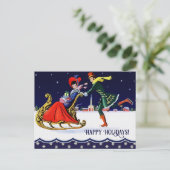 prettige feestdagen. Vintage-kerstscène Feestdagenkaart (Staand voorkant)