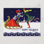 prettige feestdagen. Vintage-kerstscène Feestdagenkaart (Voorkant)