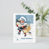 prettige feestdagen. Vintage-kerstscène Feestdagenkaart (Staand voorkant)