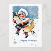 prettige feestdagen. Vintage-kerstscène Feestdagenkaart (Voorkant)