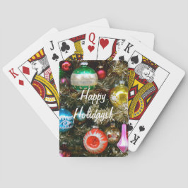 prettige feestdagen! Vintage-kerstversieringen Pokerkaarten
