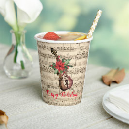 prettige feestdagen Violin en vel Music Papieren Bekers