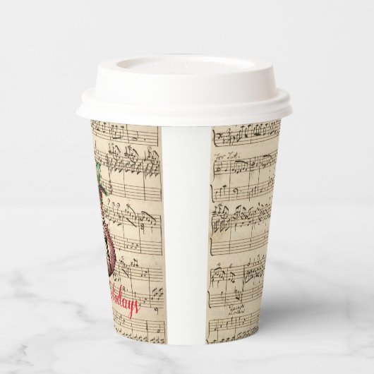 prettige feestdagen  Violin en vel Music Papieren Bekers (Links)