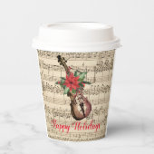 prettige feestdagen  Violin en vel Music Papieren Bekers (Voorkant)