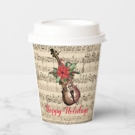 prettige feestdagen  Violin en vel Music Papieren Bekers