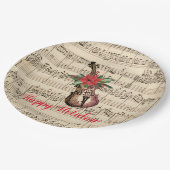 prettige feestdagen  Violin en vel Music Papieren Bordje (Gekanteld)