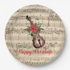 prettige feestdagen  Violin en vel Music Papieren Bordje